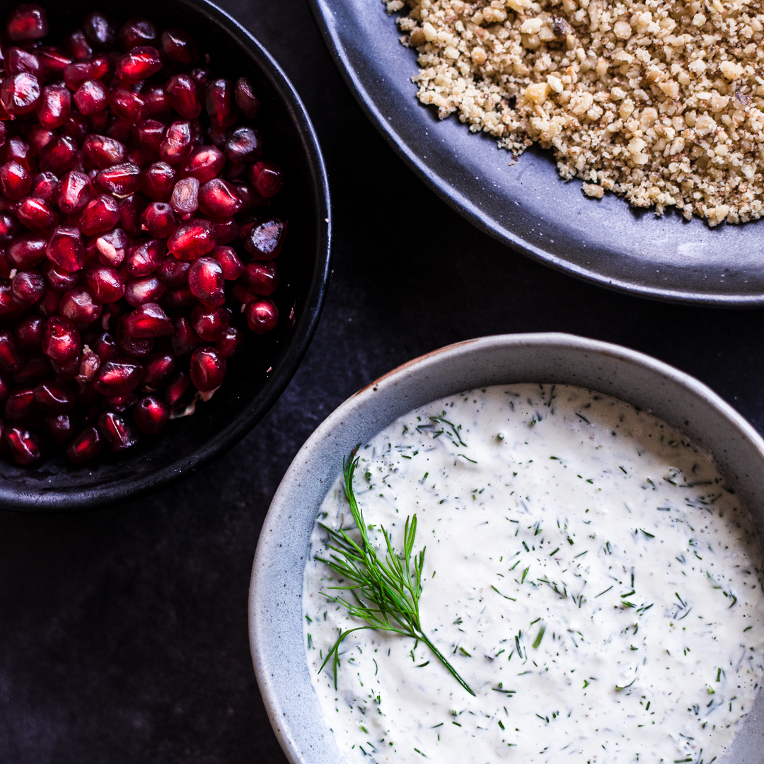 Eggplant Rolls With Walnut & Pomegranate ELXR Juice Lab