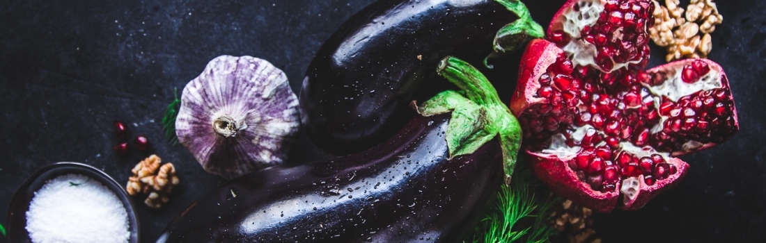 Eggplant Rolls with Walnut & Pomegranate Stuffing